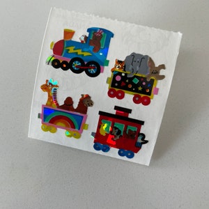 Vintage sandylion stickers - animal train