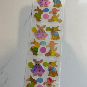 Vintage sandylion Stickers - pearly bunnies rare
