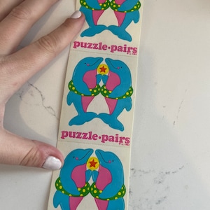 Stickers puzzle vintage - dauphins 1983 enluminures