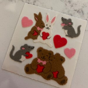 Vintage sandylion sticker mod - fuzzy love animals - rare