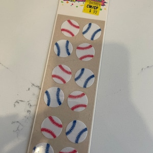 Vintage sandylion sticker pack - fuzzy baseballs brown back