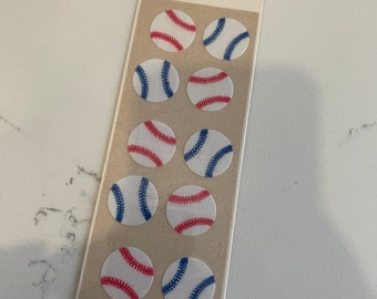 Vintage sandylion sticker pack - fuzzy baseballs brown back