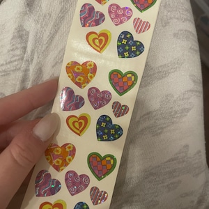 Vintage sandylion stickers - patterned hearts