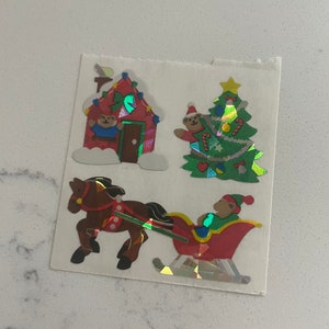 Vintage sandylion sticker mod - Christmas mylar rare