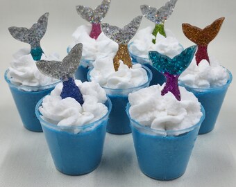 Mermaid Kisses Bath Shots with Bubble Frosting and Glitter Resin Mermaid Tail,Mini Bath Bomb,Mermaid,Mermaid Gift,Mermaid Bath Bomb