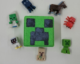 MineBomb Minecraft bath bomb with Surprise Toy Inside,Kids Bath Bomb,Bath Bomb,Boy Bath Bomb,Surprise Bath Bomb,Toy Bath Bomb