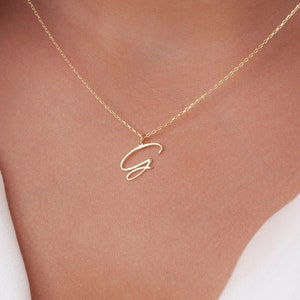 14k Gold Letter Necklace, Personalized Letter Necklace, Initial Necklace, Initial Letter Necklace, 14k Gold Necklace, Mothers Day Gift image 1