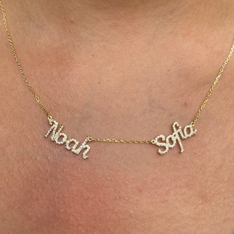 Diamond Name Necklace - Etsy