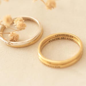 Bague prénom empilable délicate , Bague gravée , Bague personnalisée , Bague fine gravée personnalisée , Bague prénom personnalisée , Bague prénom personnalisée