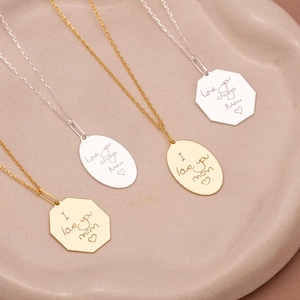 Echte handschriftketting , handtekeningketting , gegraveerde ketting , handschriftsieraden , herdenkingsketting , handtekeninggravure