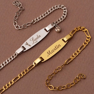 Baby Bracelet , Baby Gold Bracelet , 14k Solid Gold Baby Name Bracelet , Baby ID Bracelet , Child ID Bracelet , Custom Baby Name Engrave