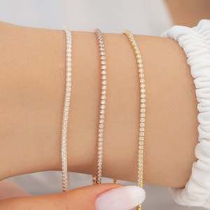 Tennis Armband, Gold Tennis Armband, Diamant Tennis Armband, Zierliches Armband, CZ Tennis Armband, Geschenk für sie, Minimalist Armband