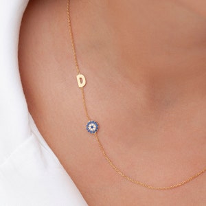 Sideways Letter Necklace, Gold Initial Necklace, Personalized Gift, Christmas Gift, Gift for Her, Sideways Initial Necklace, Custom Gift