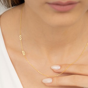 14k Gold Initial Necklace, Personalized Letter Necklace, Initial Necklace, Personalized Jewelry, Letter Necklace, Christmas Gift