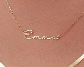 14k Gold Name Necklace, Personalized Jewelry, Personalized Gift for Her, Personalized Name Necklace, Minimalist Name Necklace, Gift for Her