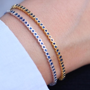 Sapphire Bracelet , Tennis Bracelet , Silver Bracelet , Gold Tennis Bracelet , Dainty Bracelet, Sapphire Tennis Bracelet