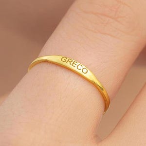 Thin Signet Ring , Custom Initial Ring , Name Ring , Personalized Signet Ring , 14k Gold Signet Ring , Gold Stacking Ring , Gold Ring