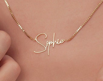 Personalized Name Necklace, Bridesmaid Gift, Tiny Gold Name Necklace, Christmas Gift, Valentine's Day Gift, Gift for Her, Gold Name Necklace