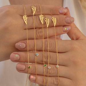 Miscarriage Necklace, Angel Wing Necklace, Memorial Necklace, Birthstone Angel Wing Necklace for Women, Baby Loss, Miscarriage