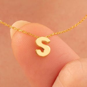 14k Gold, erste Halskette, Blase Brief Halskette, Brief Halskette, erste Halskette, Blase Namen Halskette, Goldkette