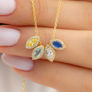 Collar de abuela, collar familiar, collar con piedra de nacimiento, collar para madres, collar para mamá, regalos para el Día de la Madre, collar con piedra de nacimiento