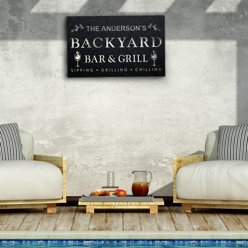 Personalized Bar & Grill Sign Personalized Outdoor Etsy