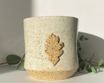 Dimple Mug, Cup, Large, Stacking, Speckled Ceramic Stoneware