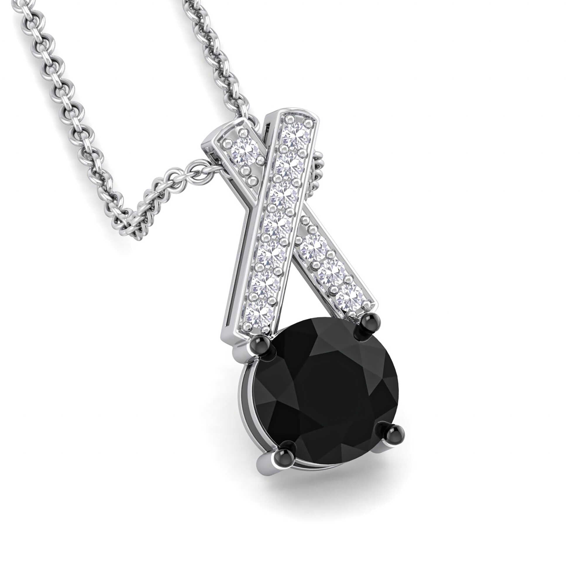 2ct Black Diamond Pendant Natural Black Diamond Pendant Etsy