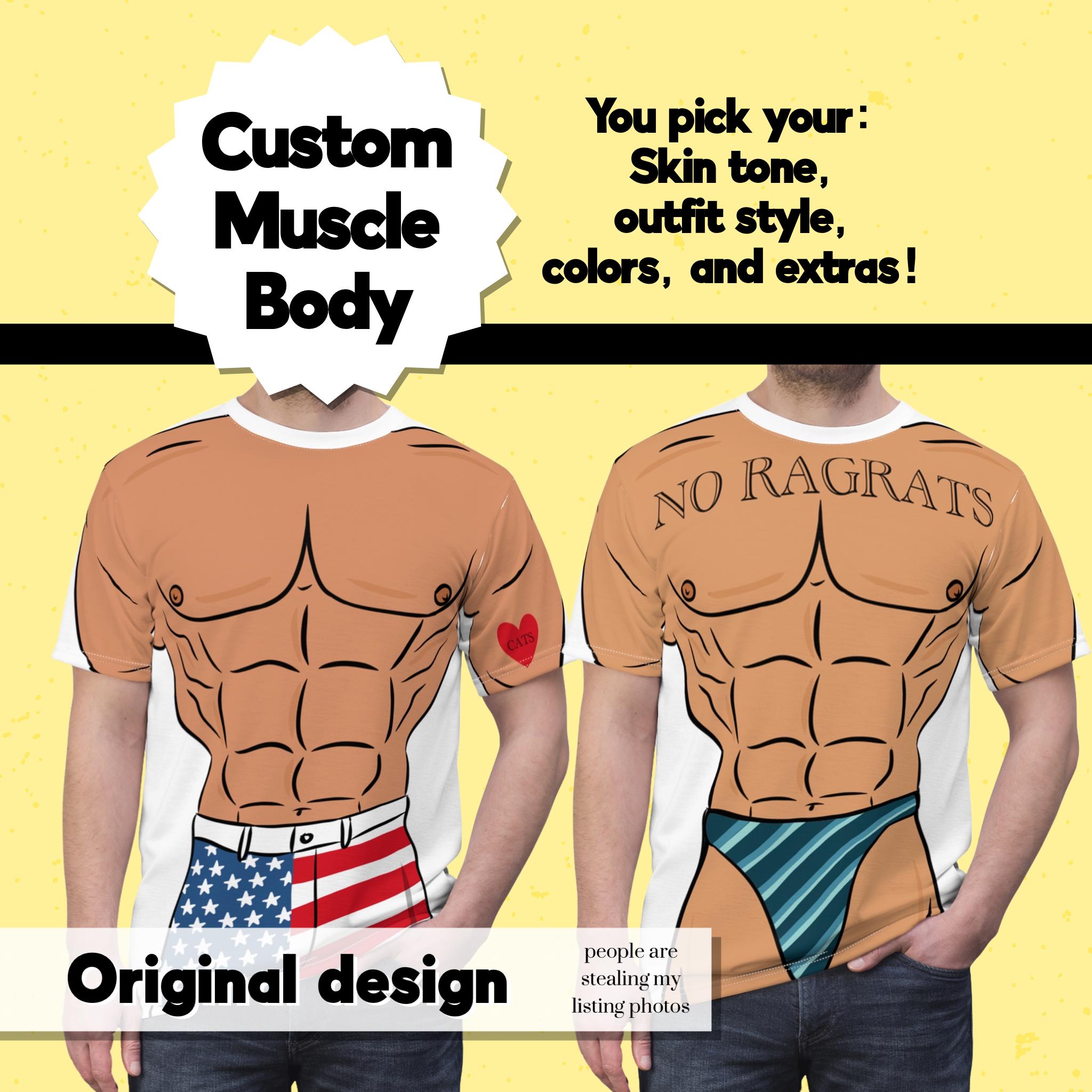 Mens Custom Swimsuit Muscle Body Tshirt: Bachelor Party, Halloween | Bod  Tee Shop - Etsy