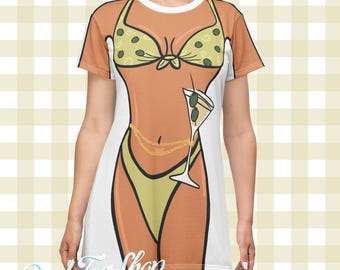 Martini Bikini Body T-Shirt Dress
