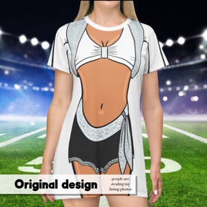 Raiders Cheerleader Uniform Tshirt Dress: Game Day, Football | Bod Tee Shop