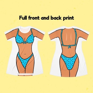 Custom Bikini Body Tshirt Dress: Coverup, Halloween, Bachelorette Party | Bod Tee Shop image 3