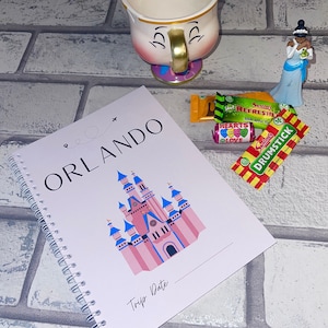Diario de vacaciones de Orlando para niños, tamaño A5, encuadernado con alambre, regalo perfecto para Orlando, planificador de aventuras de WDW Florida / Fairy God Morgan