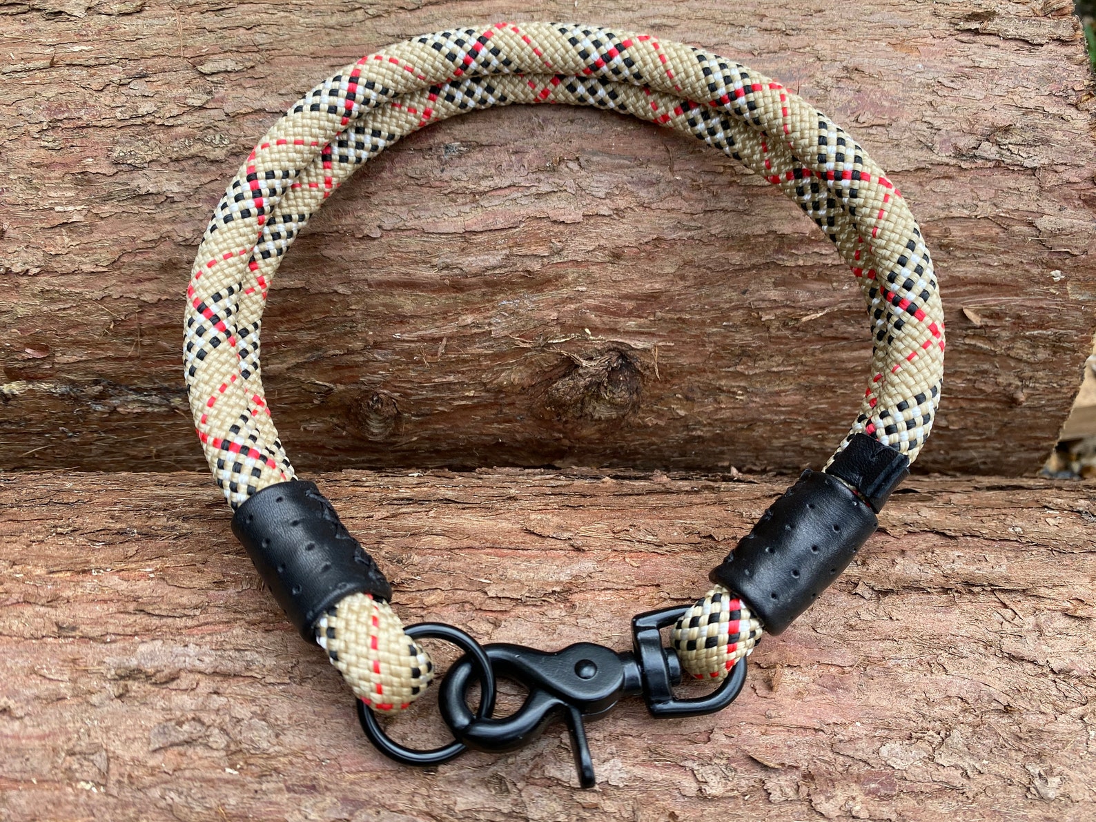 Dog rope Collar 'CLASSIC BEIGE' Strong Durable Dog Etsy