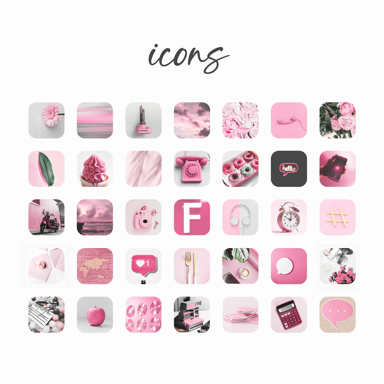 Pink iOS App Icons iOS 14 App Icons App Covers Pink Etsy