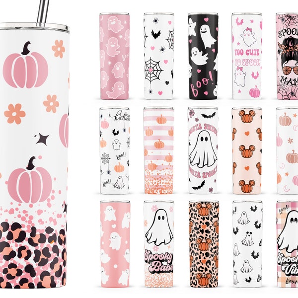 Halloween Tumbler Wrap, Cute Halloween Tumbler png, Tumbler Sublimation Designs, Spooky Tumbler Wraps, Halloween Tumbler Bundle