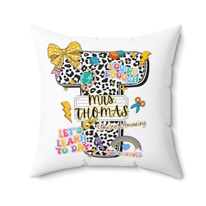 Personalized Gift for Teacher, Back to School Classroom Pillow, Custom Classroom Decor, Teacher&#39;s Appreciation Gift, Christmas Gift Teacher