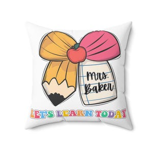 Personalized Gift for Teacher, Back to School Classroom Pillow, Custom Classroom Decor, Teacher&#39;s Appreciation Gift, Christmas Gift Teacher