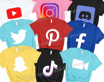 Group Social Medias Shirts, Matching Costume Shirt for Friends, Family, Teachers, Office Halloween Party, Youth Halloween Group Idea