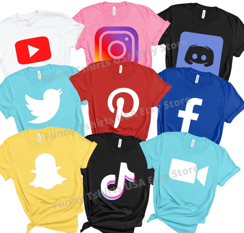 Group Social Medias Shirts, Matching Costume Shirt for Friends, Family, Teachers, Office Halloween Party, Youth Halloween Group Idea 