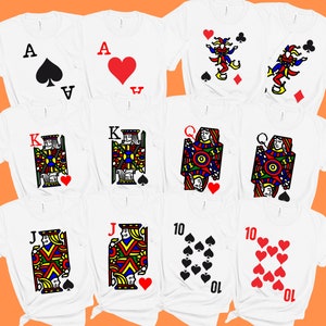 Group Playing Cards Shirts, Matching Poker Costume Shirt for Friends, Family, Teachers, Office Party, Coordinating Halloween Group Idea
