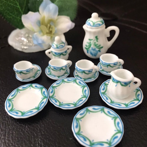 Floral 112 Miniature Tea Set Porcelain Ceramic Teapot Sugar Etsy