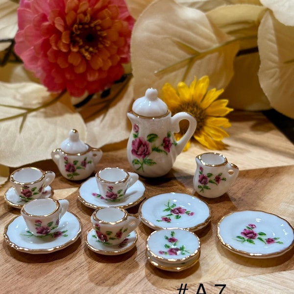 Miniature porcelain tea set ( Not a Toys for Kids)