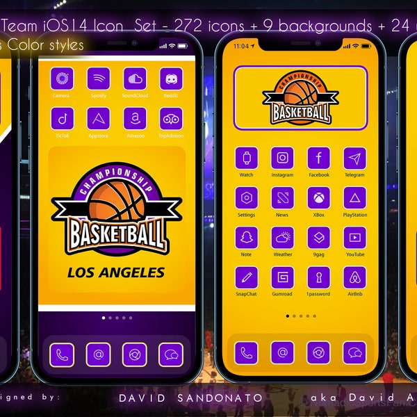 LOS ANGELES Lakers Basket Team iOS14 Icon Set - 272 icons + lots of backgrounds  | Aesthetic | Photo Widgets | Customize Home Screen