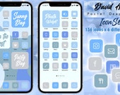 Pastel Deep Blue ios14 Icon Set | 816 icons - 6 styles | iPhone Aesthetic |  Widget Smith | Quote and Photo Widgets | Customize Home Screen