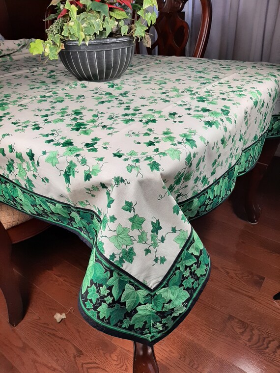 Efeu Print Tischdecke, Tischwsche, Borten Tischdecke, passende Servietten  variabel erhltlich - Etsy.de