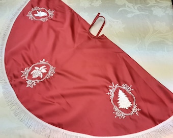 Christmas tree skirt, Embroidered Tree Skirt, Tree Skirt,