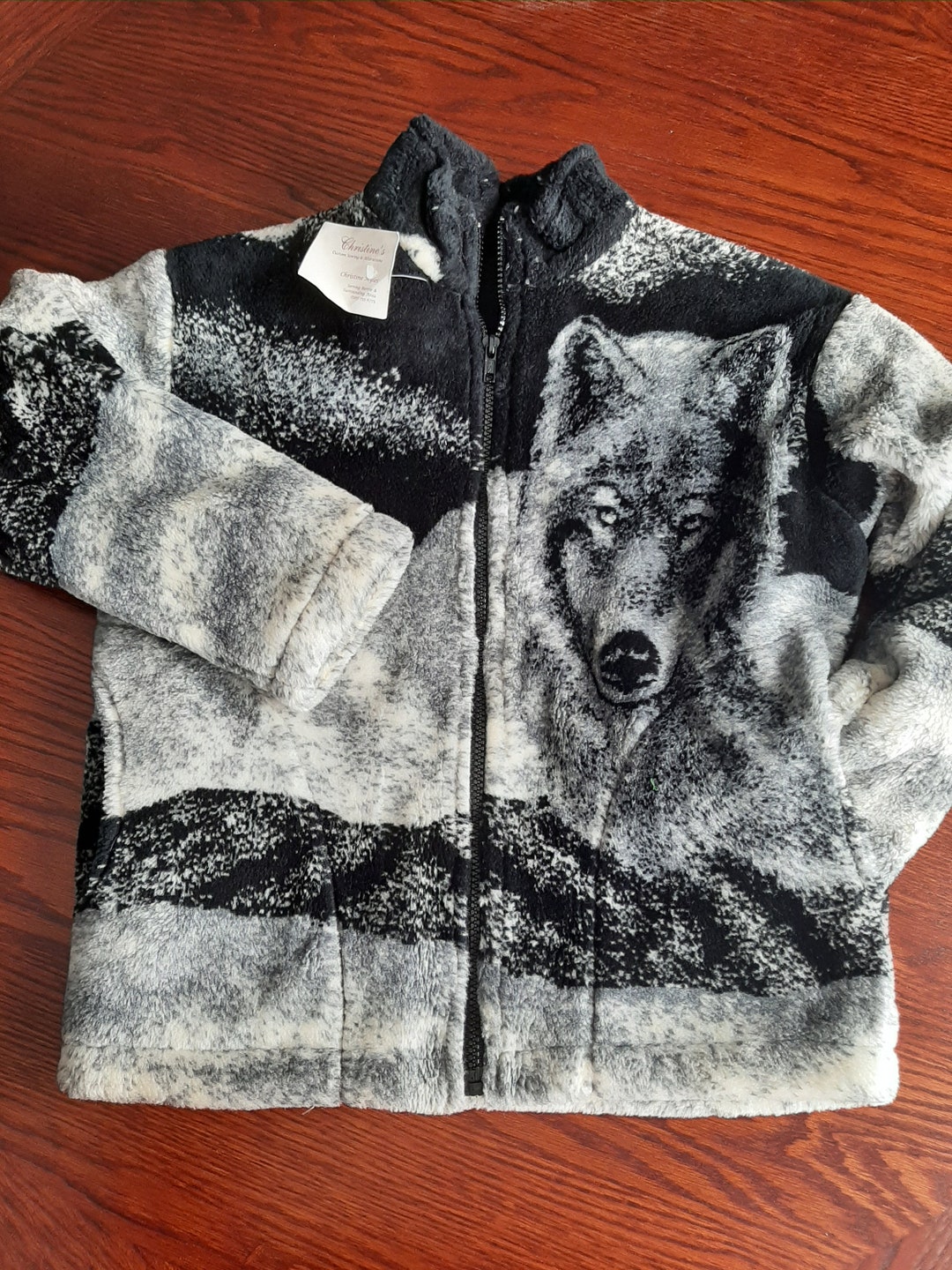 Wolf Print Fleece Jacket, Youth Small Wolf Nature Animal Wolf Print Fleece Jacket, Youth Small Wolf Nature Animal