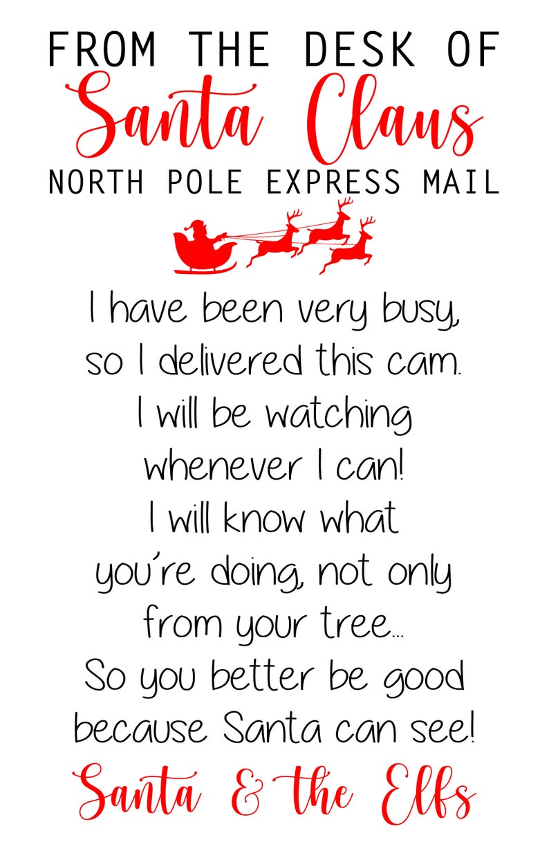 Santa Cam Letter - Etsy