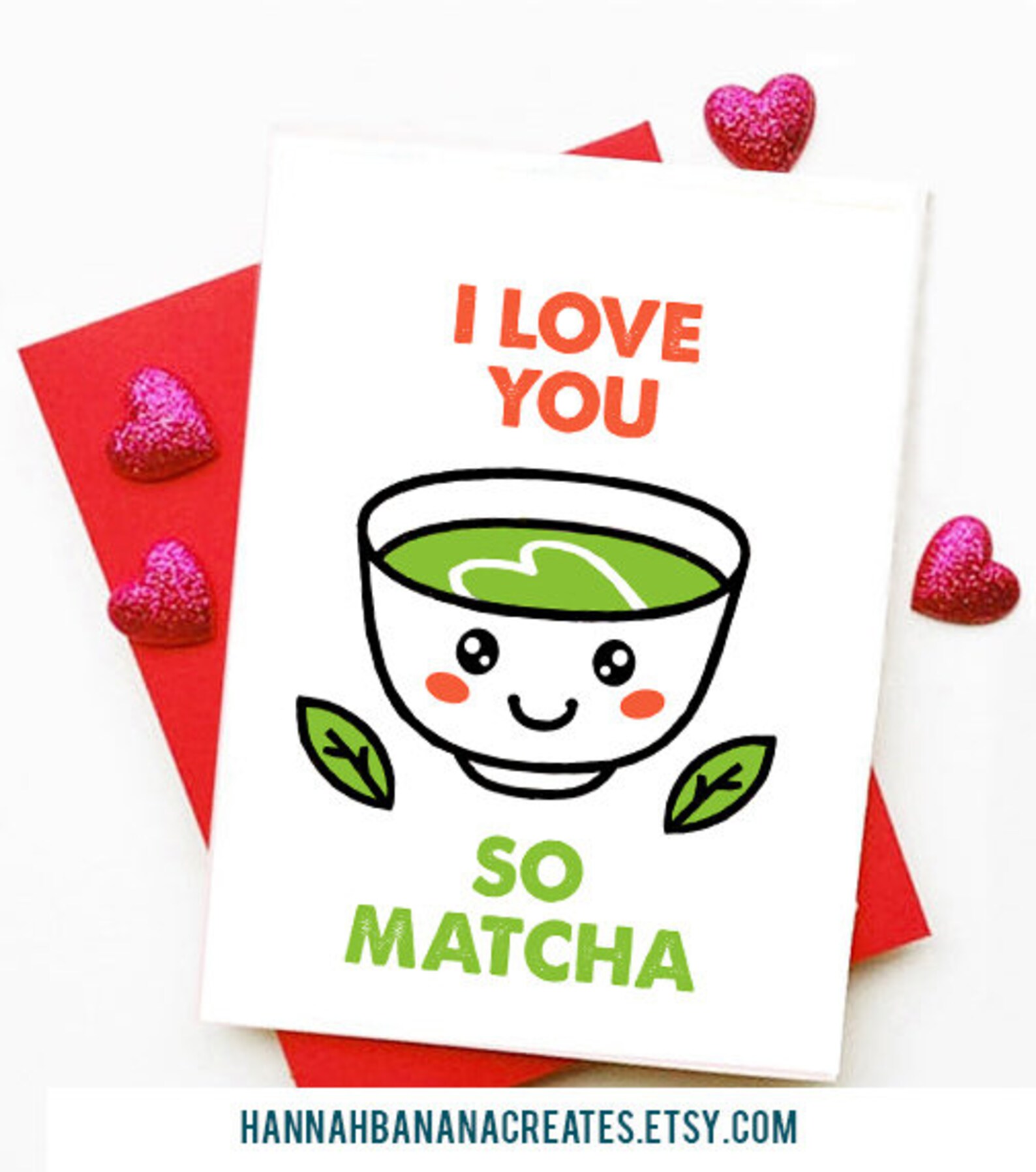 Love You so Matcha Themed Valentines Instant Download Card Etsy UK